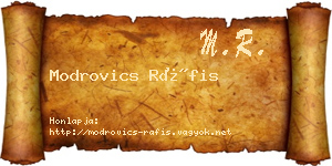 Modrovics Ráfis névjegykártya